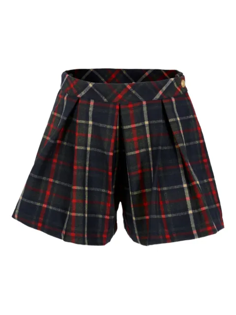 Patachou pleated plaid shorts