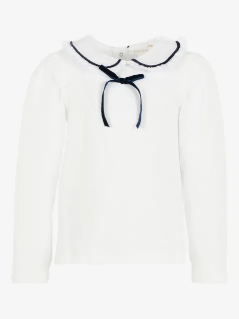 Patachou embellished-collar ribbon-bow blouse