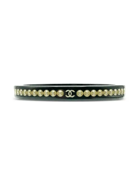 CHANEL Pre-Owned 2010 interlocking CC logo faux-pearl bracelet