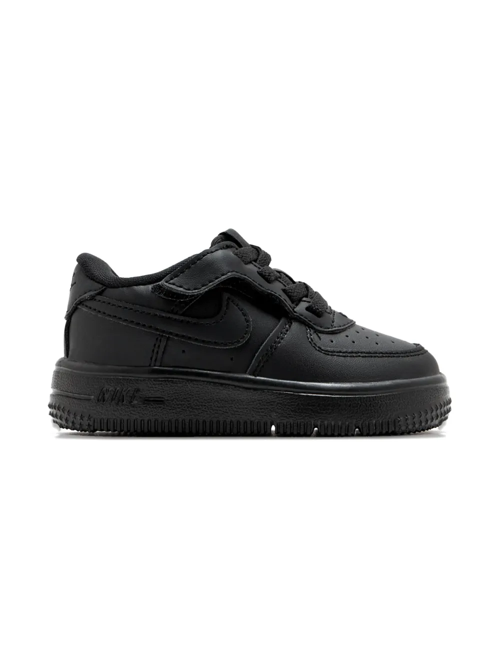 Nike Kids Force 1 Low Easy-On leather lace-up sneakers Black
