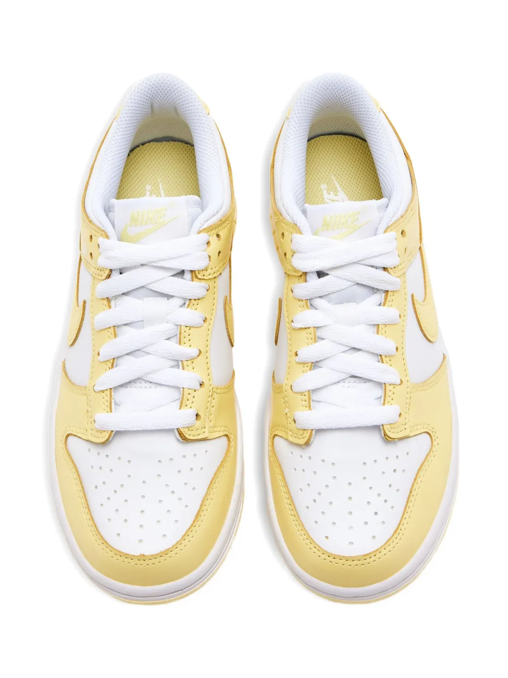 Nike Kids Dunk Low leather sneakers Yellow