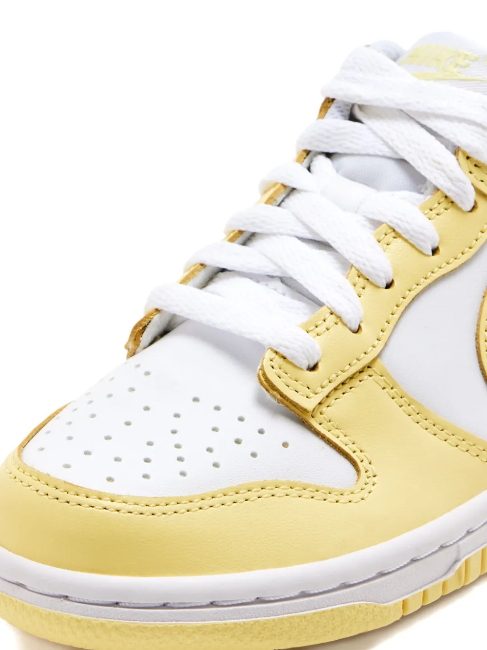 Nike Kids Dunk Low leather sneakers Yellow