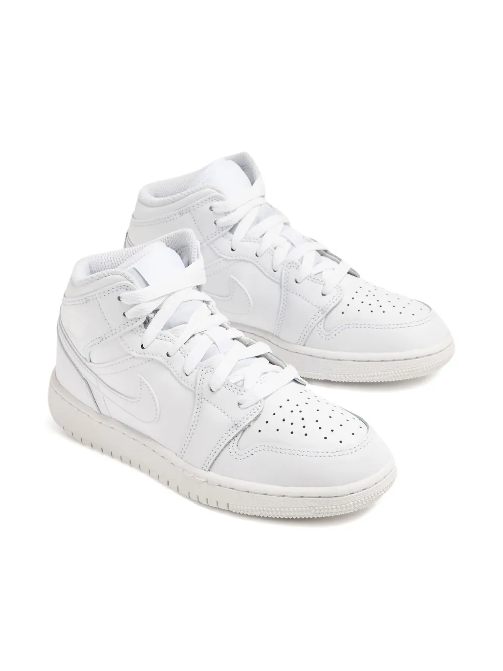 Nike Kids Jordan 1 Mid leather sneakers | White | Image 1