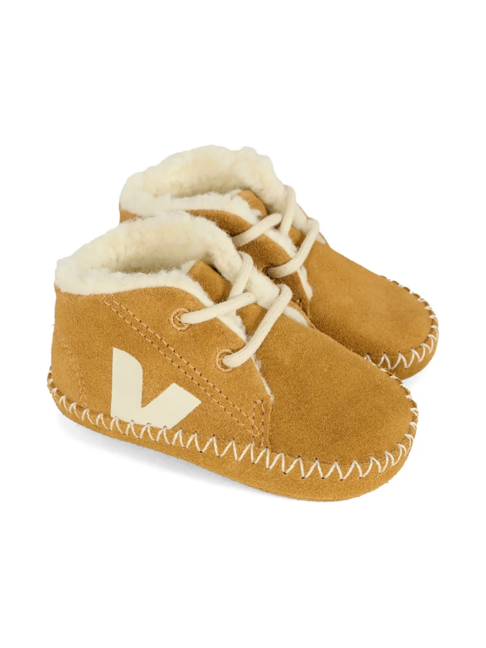 VEJA Kids logo suede sneakers Brown