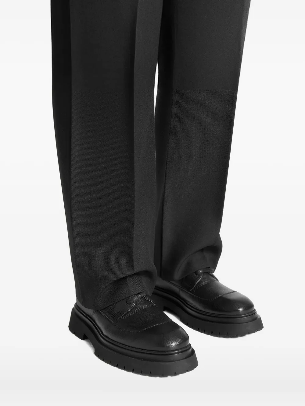 Manière De Voir Rennes pebbled-leather derby shoes Black
