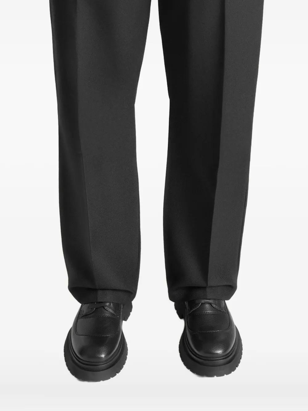 Manière De Voir Rennes pebbled-leather derby shoes Black