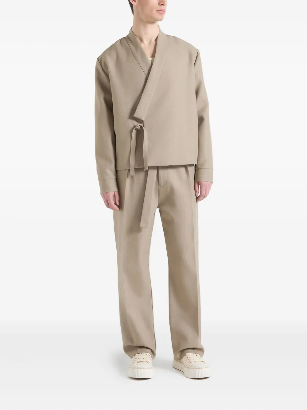 Manière De Voir Robin textured-kimono wrap jacket | Lightweight Jackets | Image 2