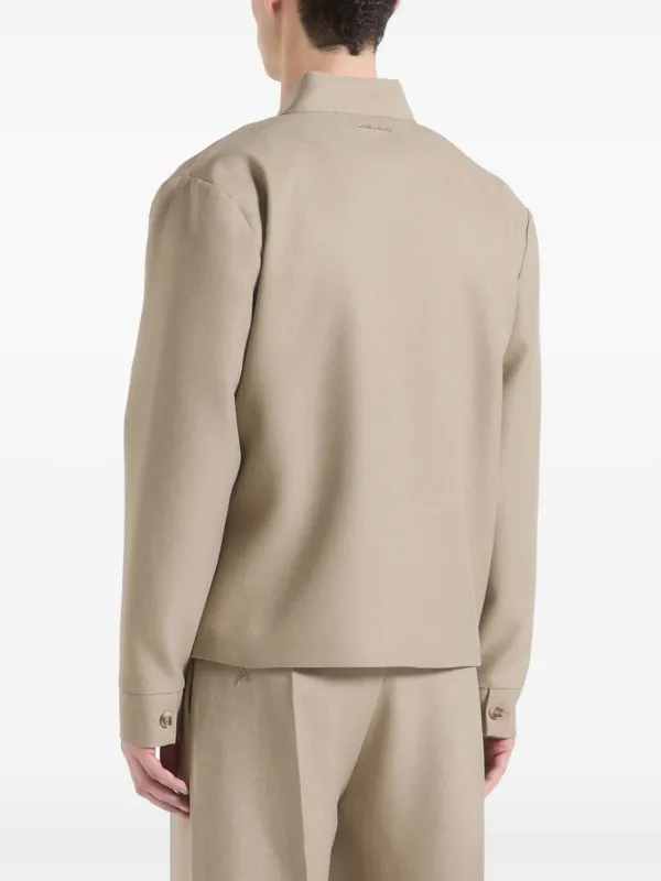 Manière De Voir Robin In Beige Textured Kimono Wrap Jacket