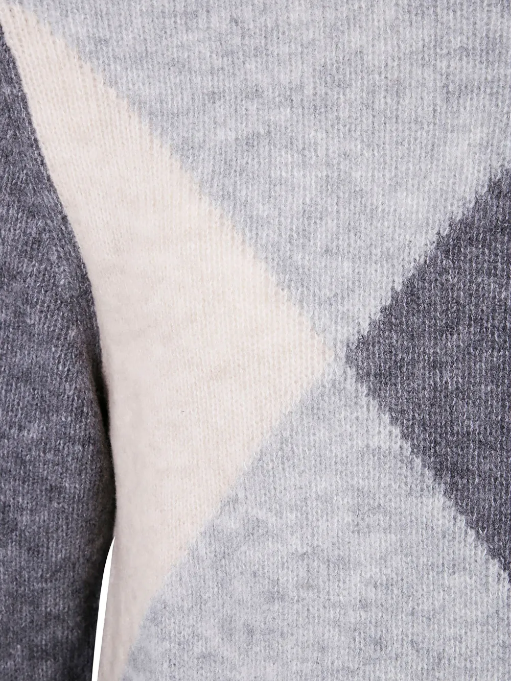 Ballantyne Diamond-pattern Wool Sweater In Gray