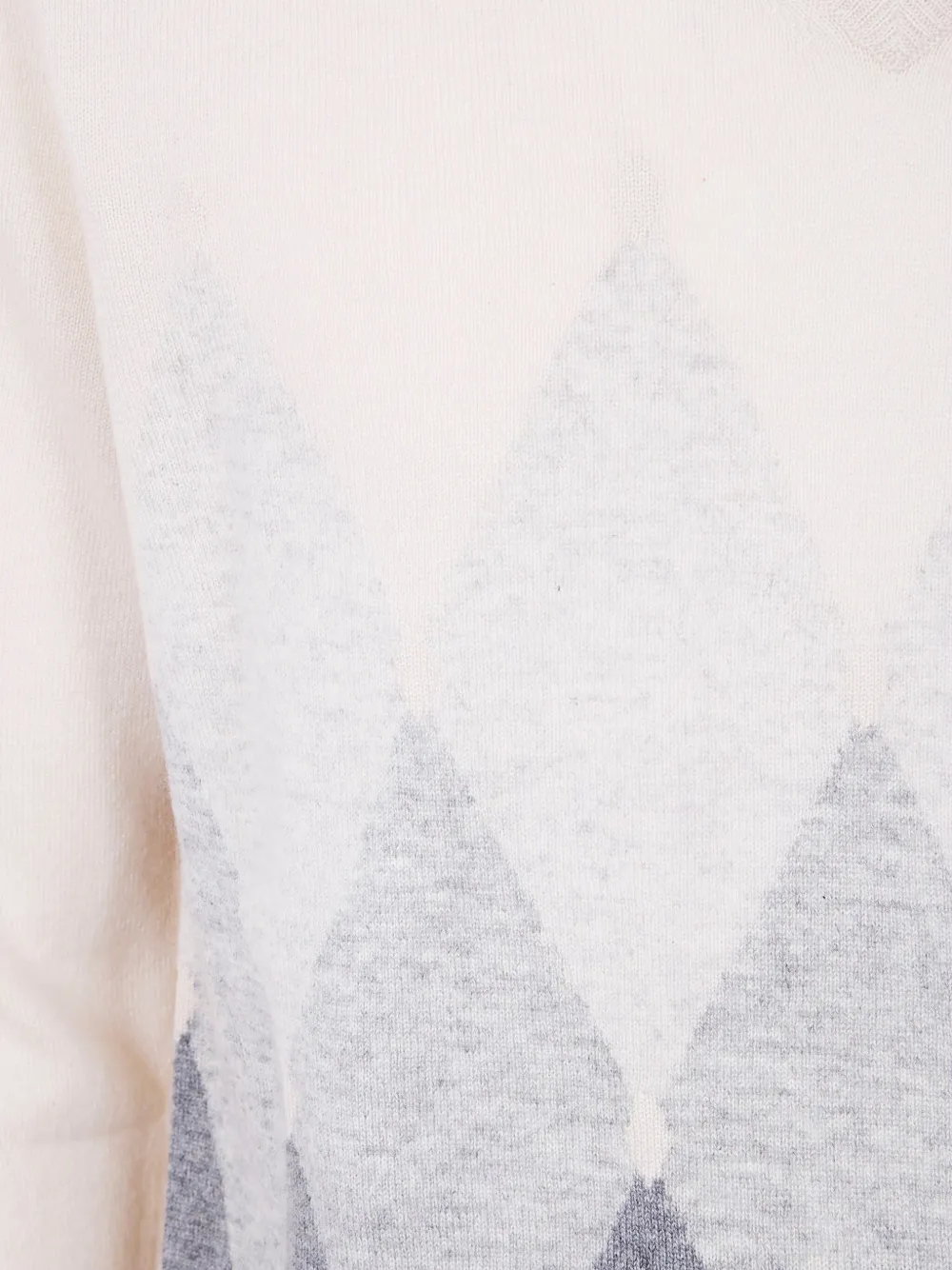 Ballantyne V-neck Diamond-pattern Sweater In White