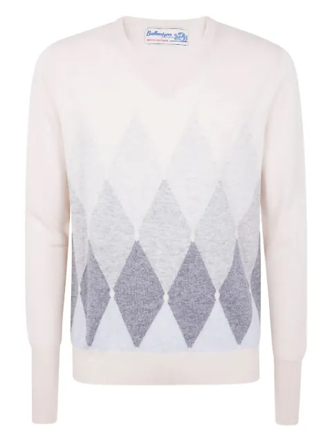 Ballantyne V-neck diamond-pattern sweater