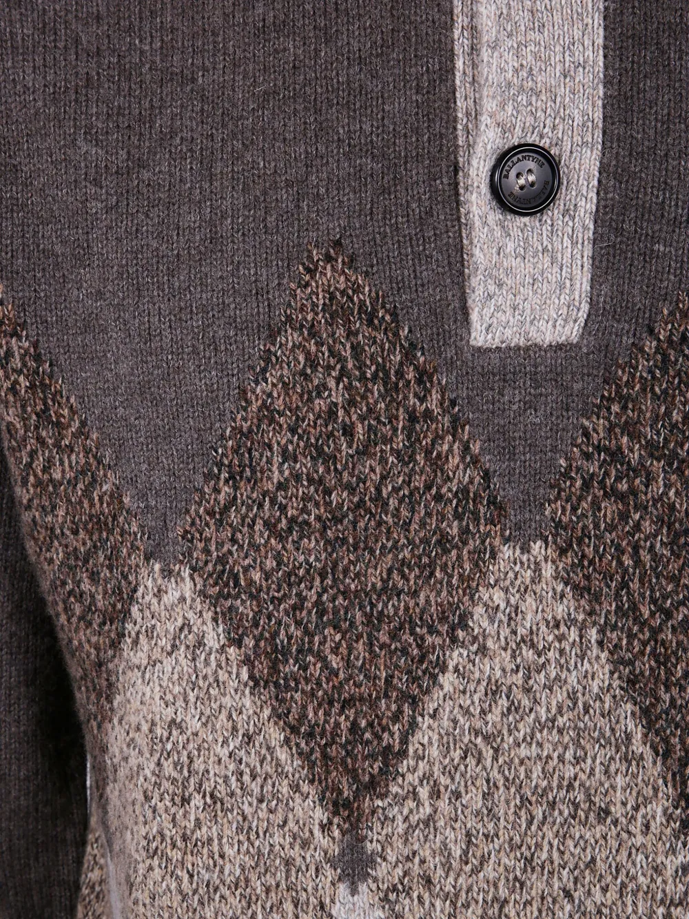 Ballantyne Wollen trui met diamantpatroon Bruin