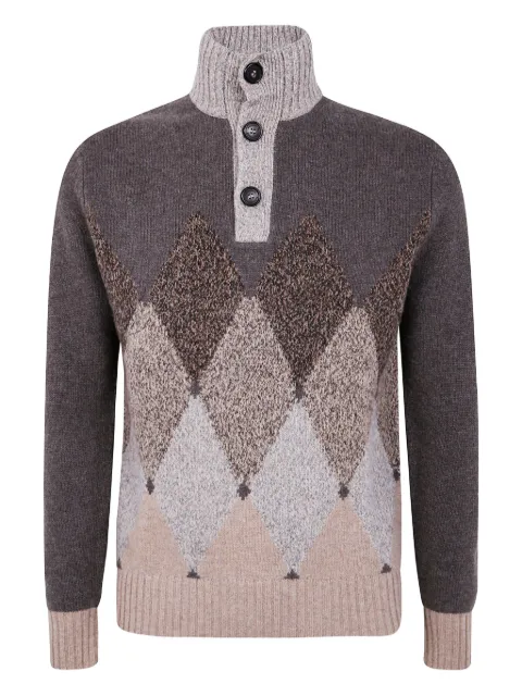 Ballantyne diamond-pattern moulinè wool sweater