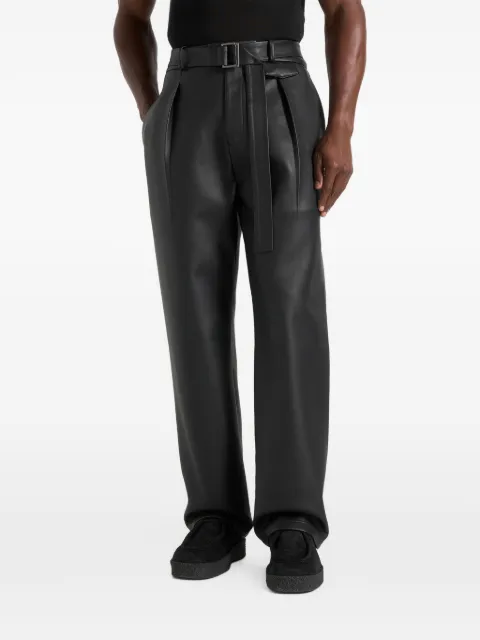 Manière De Voir Serge relaxed fit leather pleated trousers