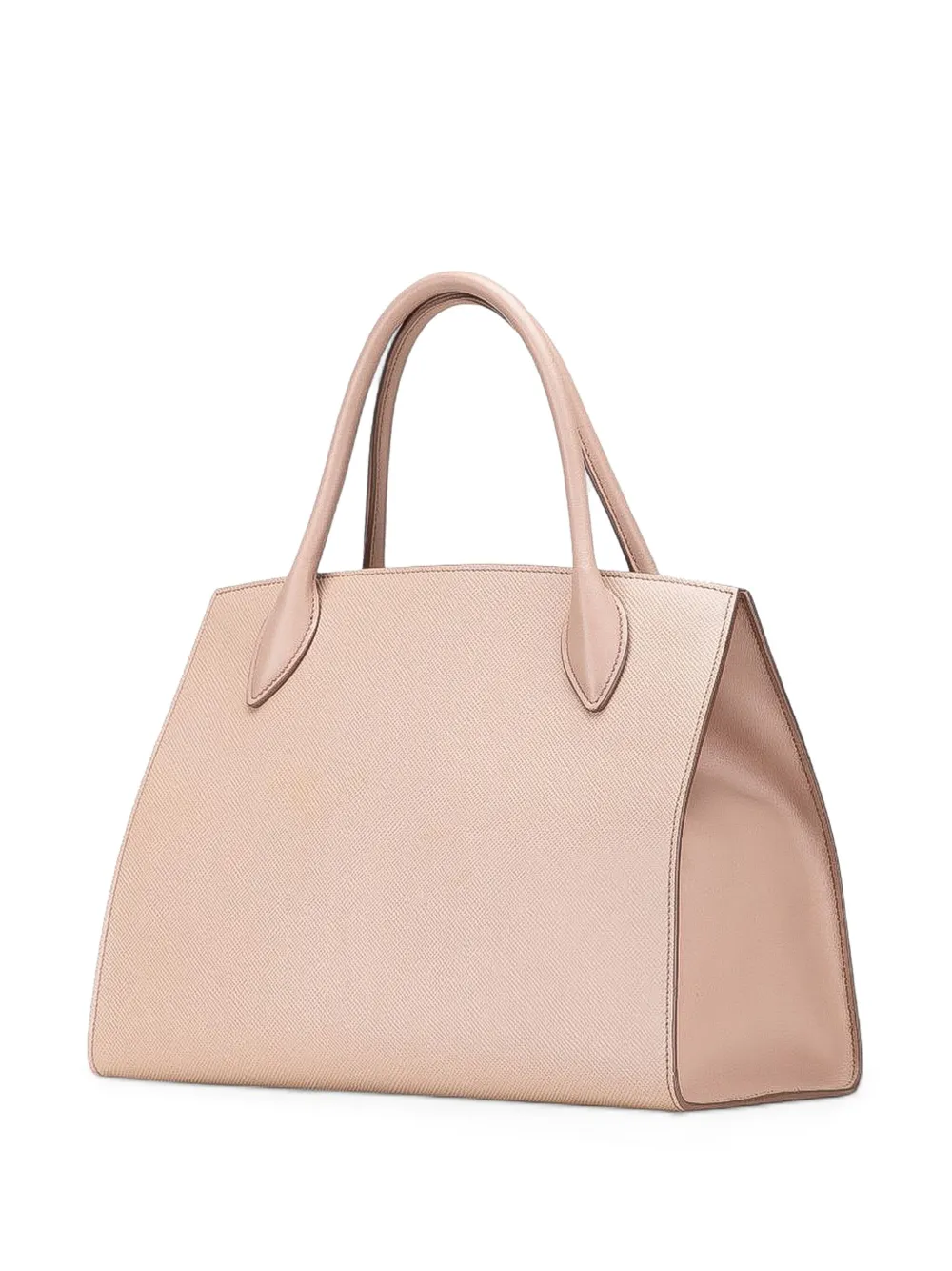 Pre-owned Prada 2000-2025 Medium Saffiano Cuir Monochrome Top Handle Tote Satchel In Pink