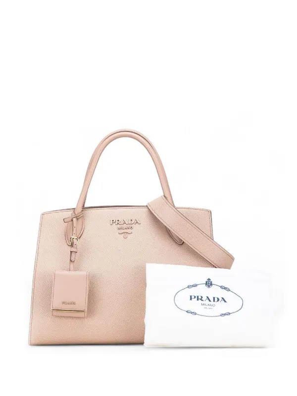 Prada Pre-Owned 2000-2025 Medium Saffiano Cuir Monochrome Top