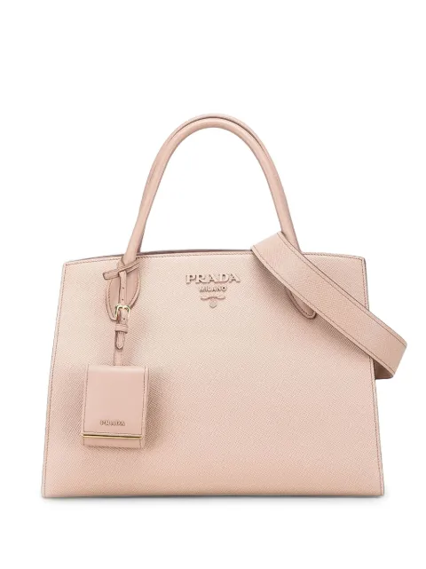 Prada Pre-Owned 2000-2025 Medium Saffiano Cuir Monochrome Top Handle Tote satchel