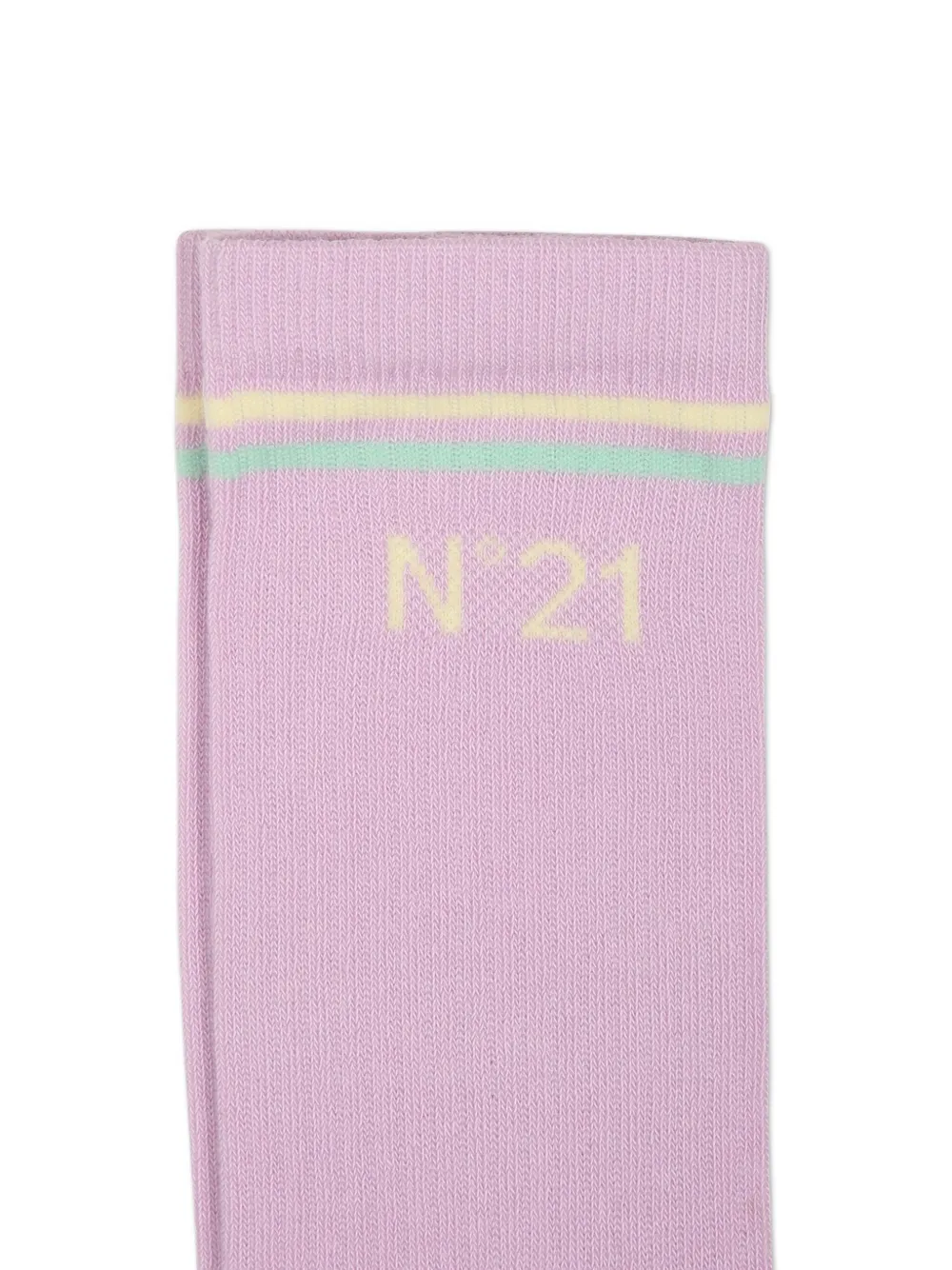 Nº21 Kids logo-embroidered striped socks | Image 2