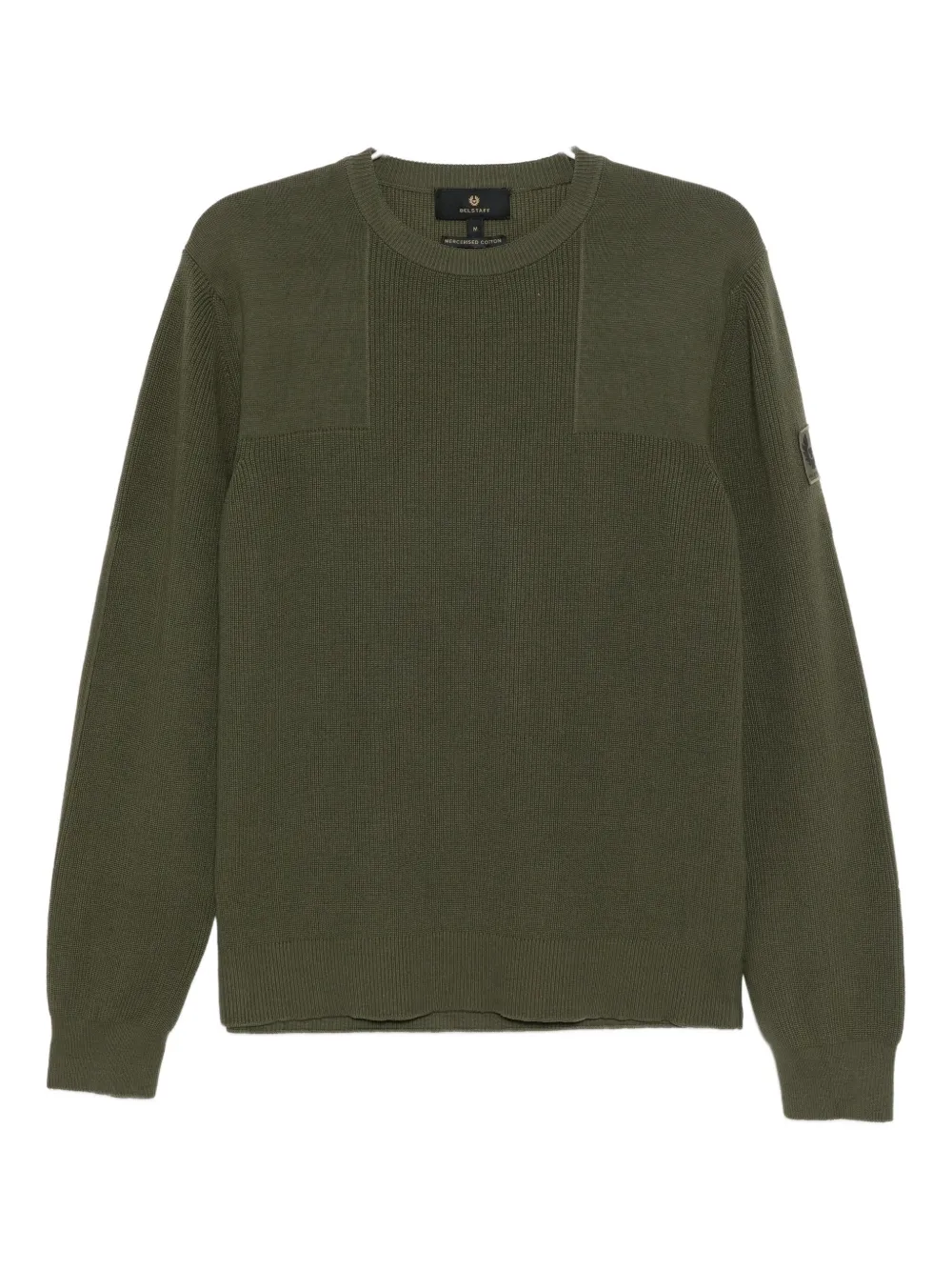 Belstaff Logo-appliqué Cotton Jumper In Green