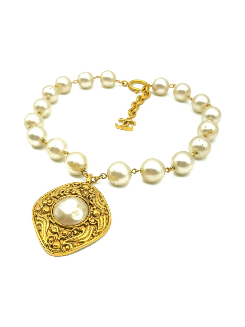 CHANEL Pre-Owned collar con dije de perla artificial 1970 | Image 2