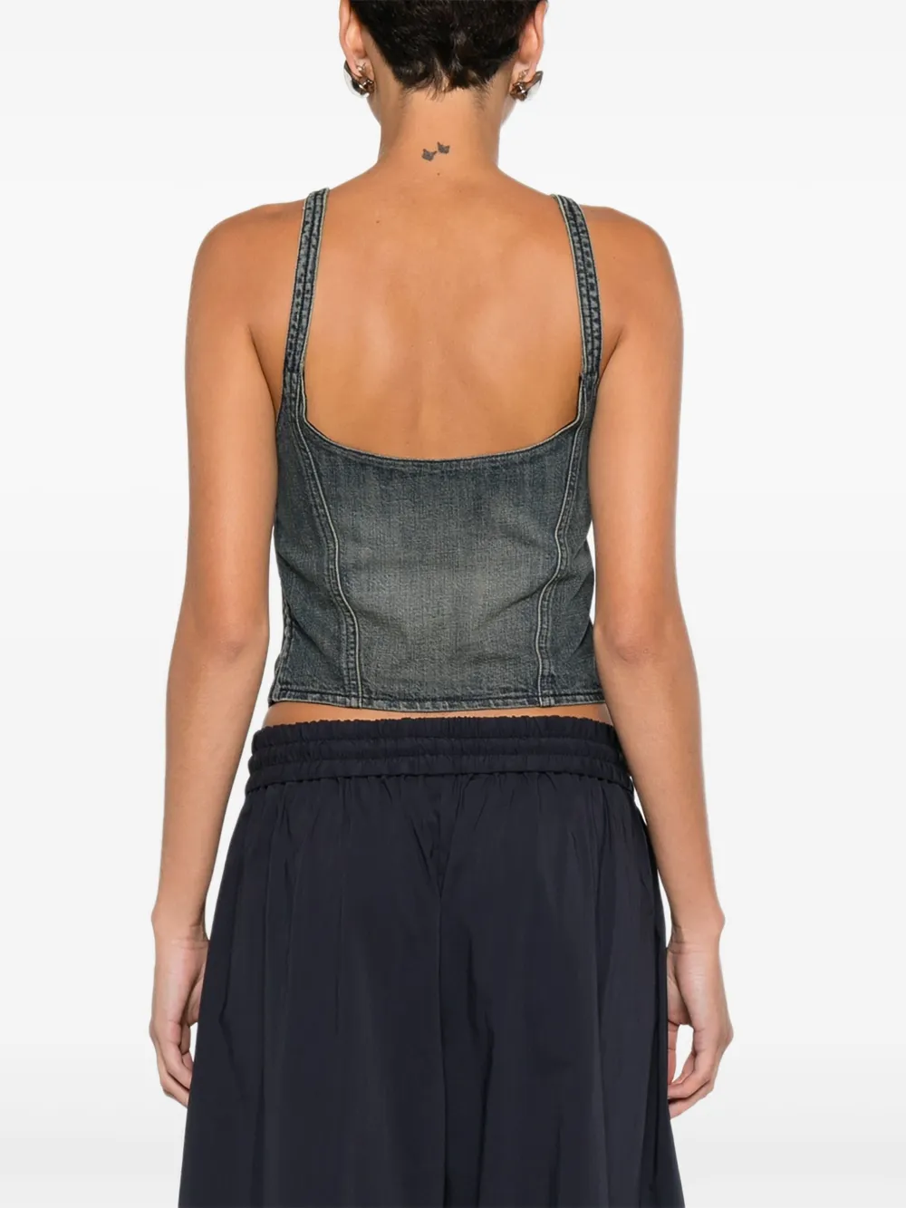 Balenciaga Cropped Sleeveless Top Scoop Neck In Gray