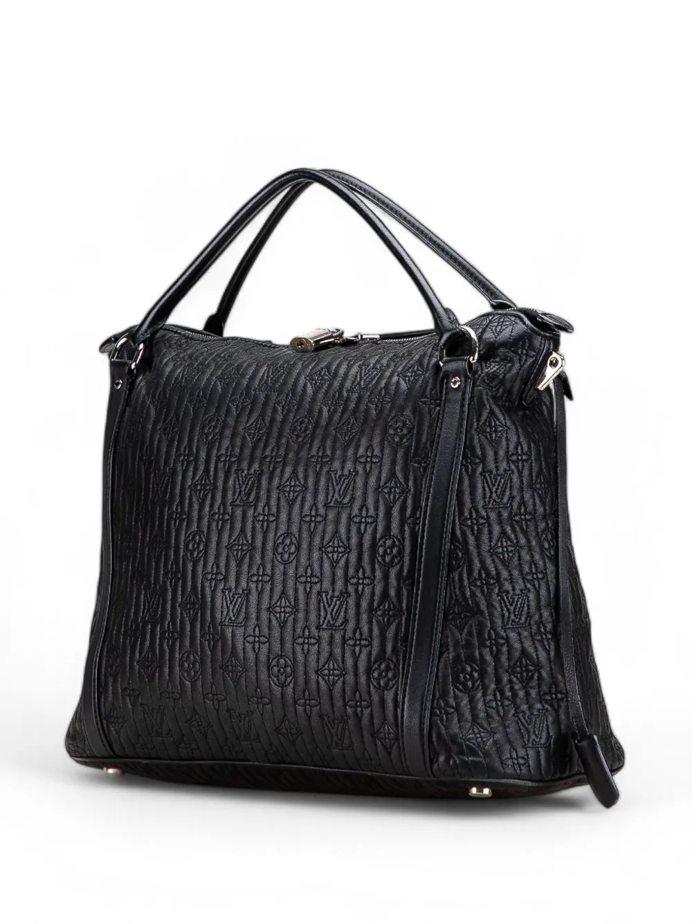 Pre-owned Louis Vuitton 2012 Monogram Antheia Ixia Mm Satchel In Black