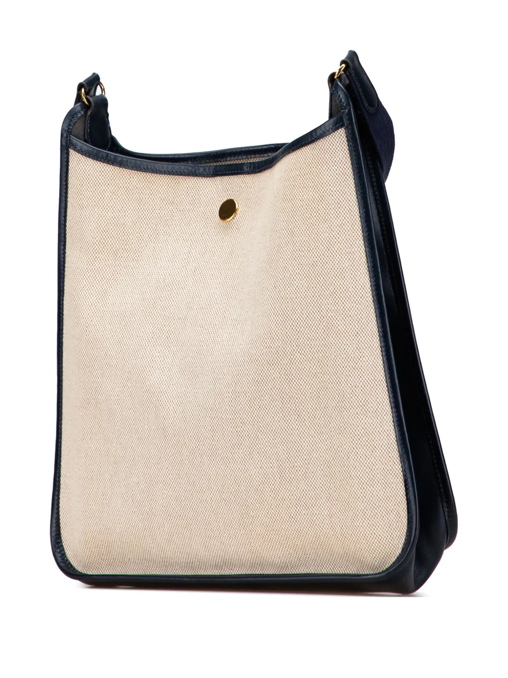 Pre-owned Hermes 1980 Toile H And Barenia Vespa Pm Crossbody Bag In Blue