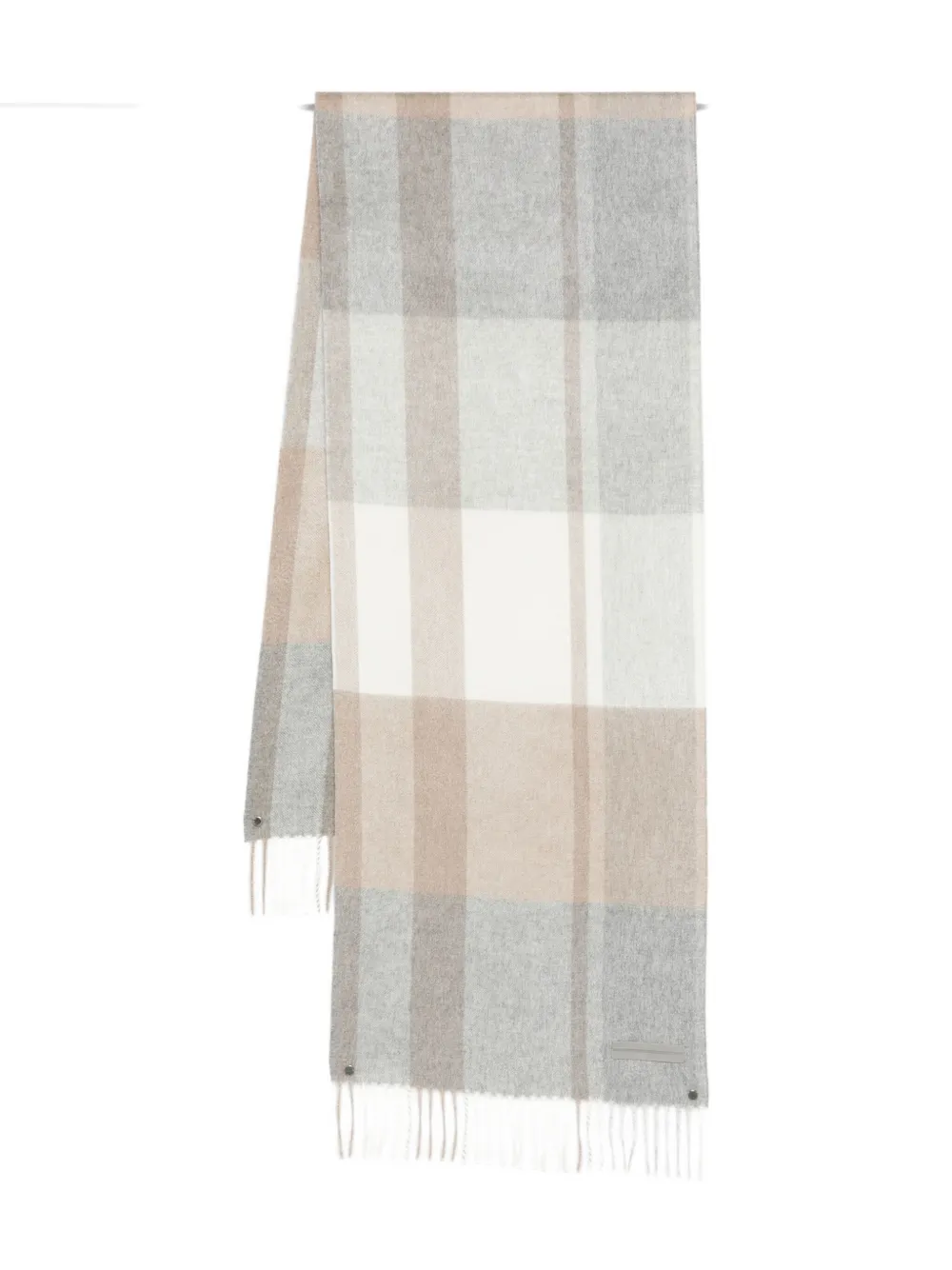 Zegna Checked Fringed Scarf In Multi