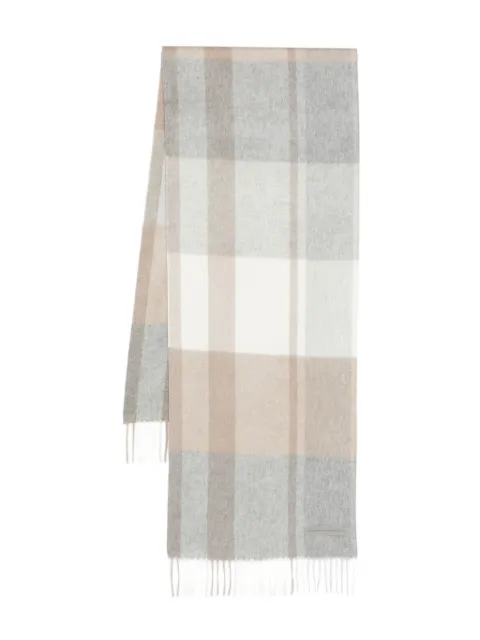 Zegna checked fringed scarf