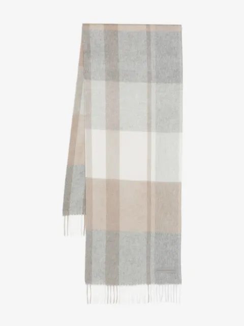 Zegna checked fringed scarf