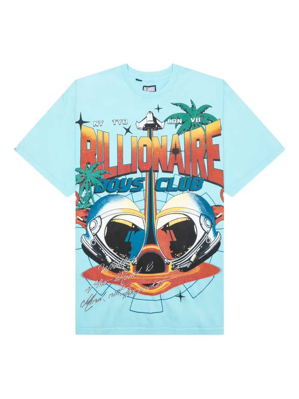 Billionaire Boys Club BB Tropics astronaut-print graphic T-shirt | Blue | Image 1