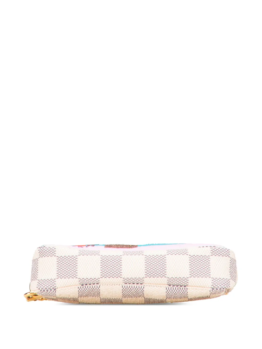 Pre-owned Louis Vuitton 2016 Damier Azur Illustre Transatlantic Mini Pochette Accessoires Handbag In Multi
