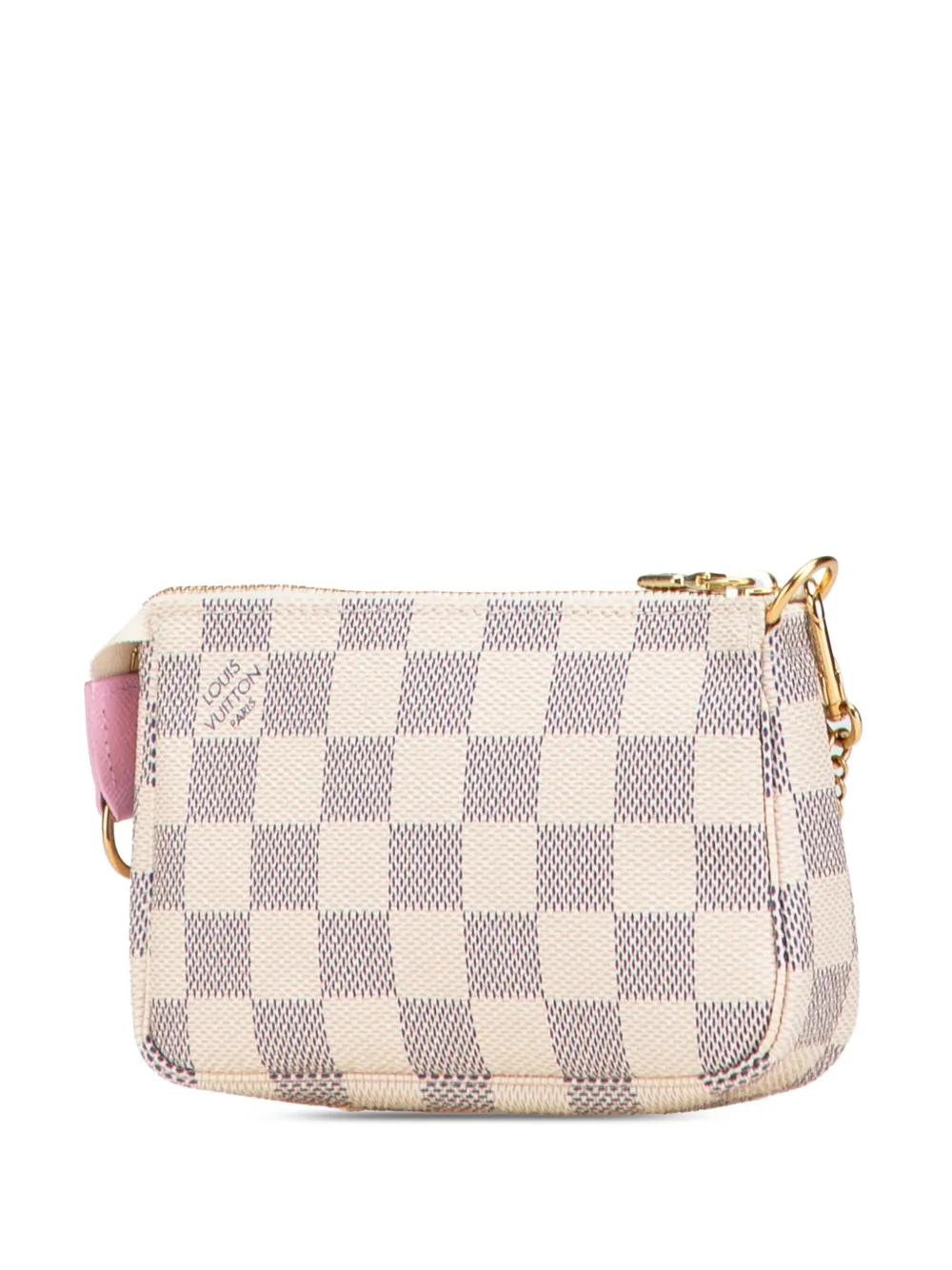 Pre-owned Louis Vuitton 2016 Damier Azur Illustre Transatlantic Mini Pochette Accessoires Handbag In Multi