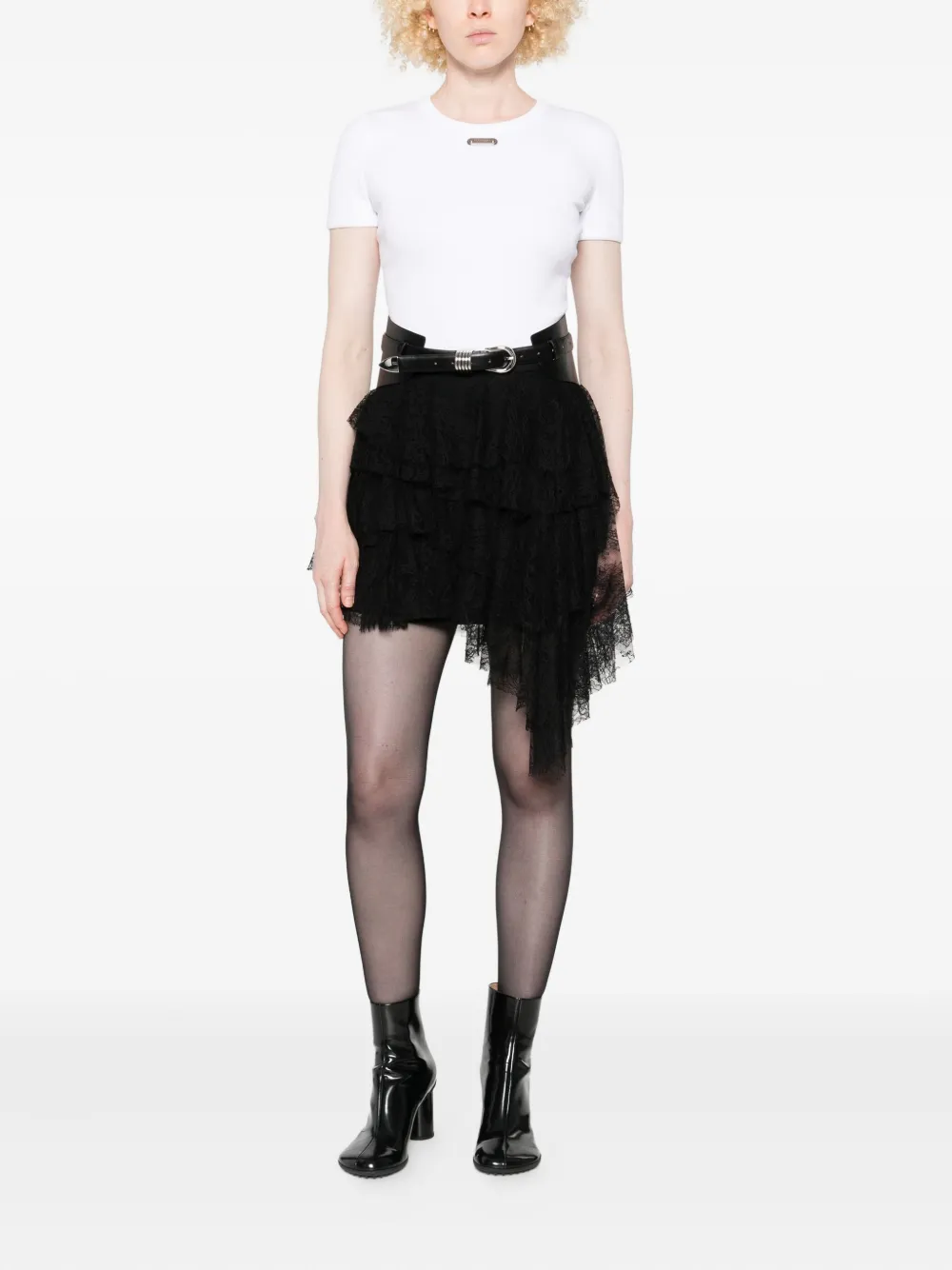 Alexander Mcqueen Fitted Short Sleeve Crewneck Top In White