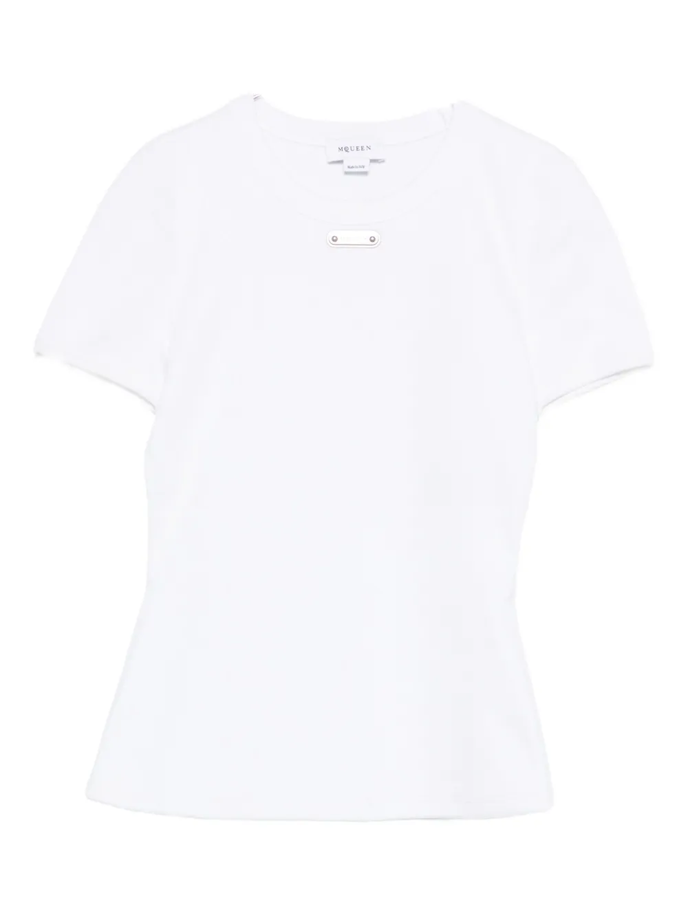 Alexander Mcqueen Fitted Short Sleeve Crewneck Top In White