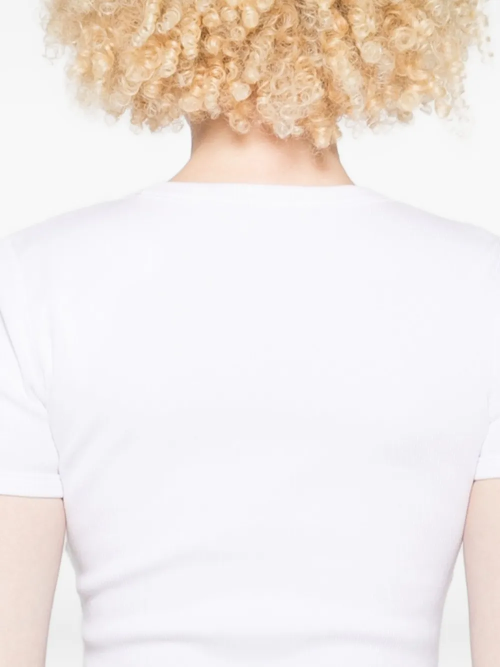 Alexander Mcqueen Fitted Short Sleeve Crewneck Top In White