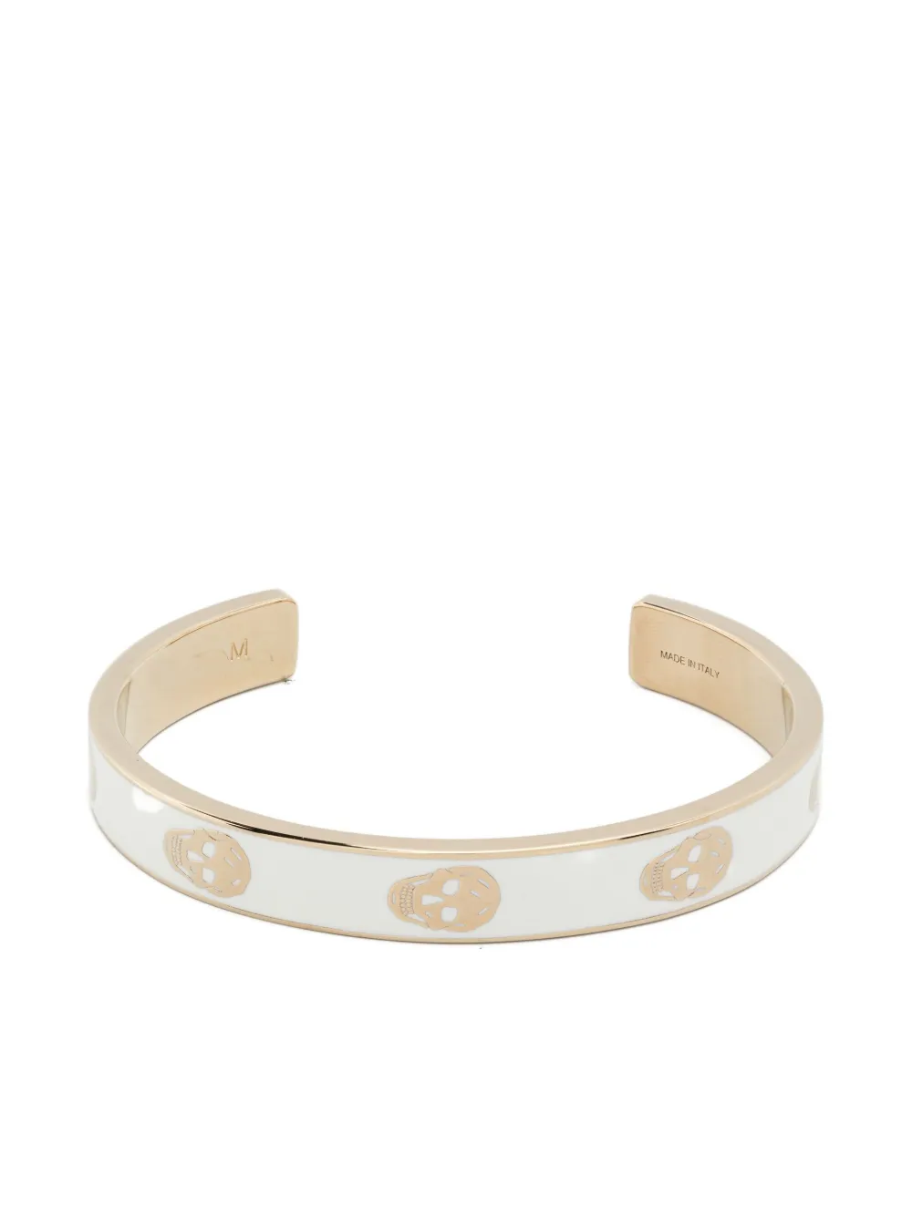 Alexander Mcqueen Skull Motif Open Cuff Bracelet Accessory In Gold