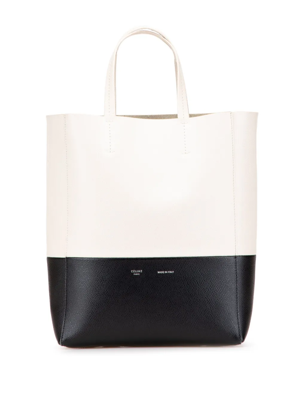 Celine Pre-Owned 2017 Small Bicolor Leather Vertical Cabas tote bag | White | Image 1