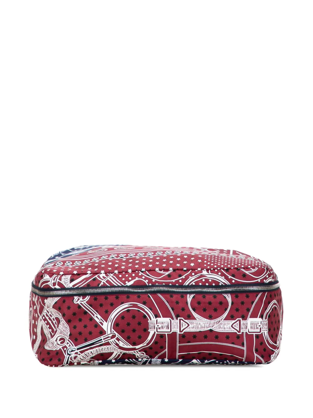 Pre-owned Hermes 2019 Silk Eperon D'or Bandana Travelsilk Cube Pm Pouch In Red