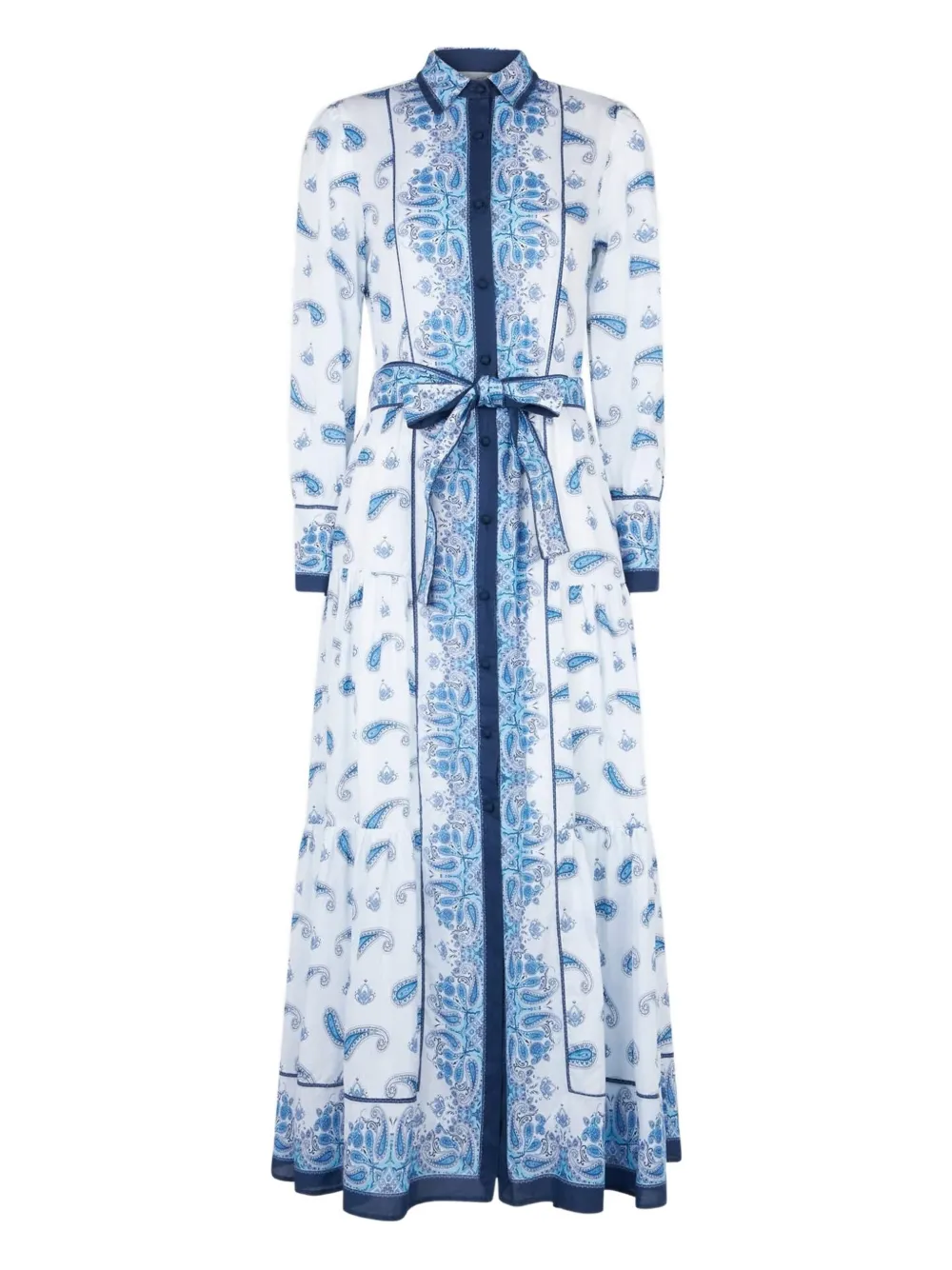 MC2 Saint Barth ベルテッド ペイズリードレス - ホワイト MC2 Saint Barth ベルテッド ペイズリードレス - ホワイト