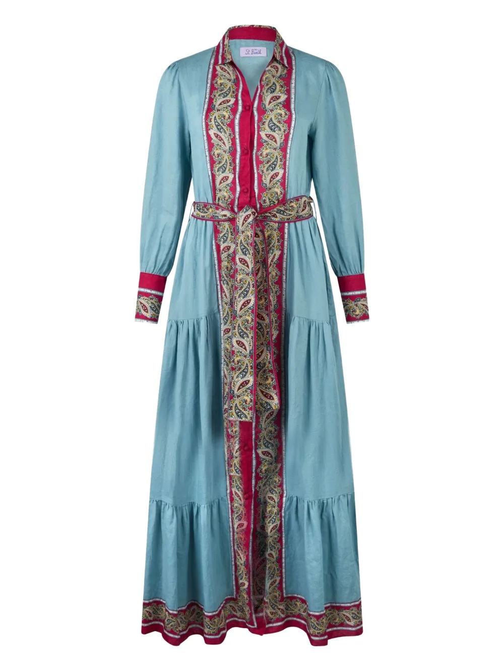 MC2 Saint Barth ベルテッド ペイズリードレス - ブルー MC2 Saint Barth ベルテッド ペイズリードレス - ブルー