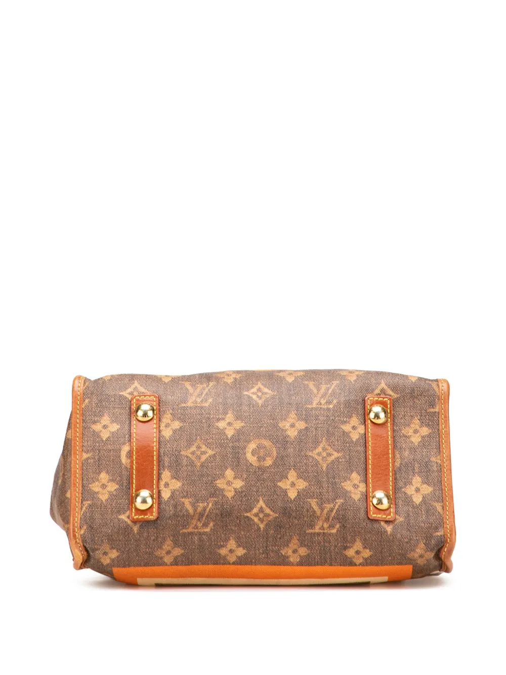 Pre-owned Louis Vuitton 2007 Limited Edition Monogram Tisse Rayures Pm Handbag In Brown