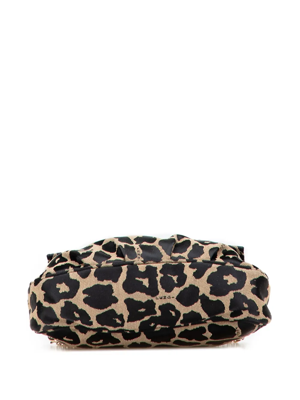 Pre-owned Fendi 2000-2010 Leopard Print Canvas Sta Pochette Crossbody Bag In Brown
