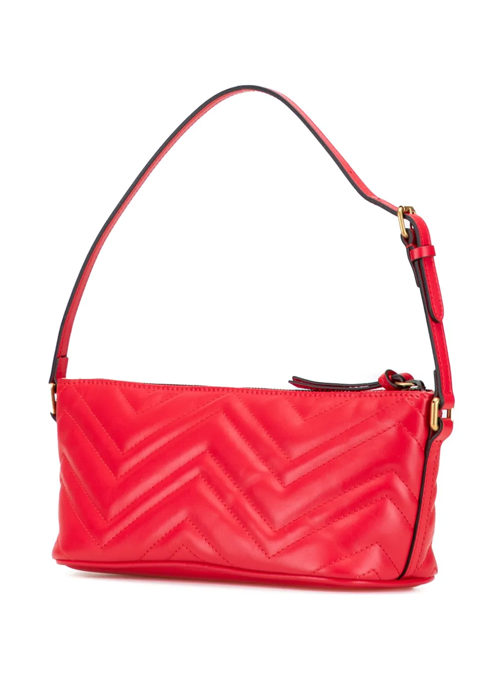 Pre-owned Gucci 2016-2025 Gg Marmont Matelasse Leather Shoulder Bag In Red