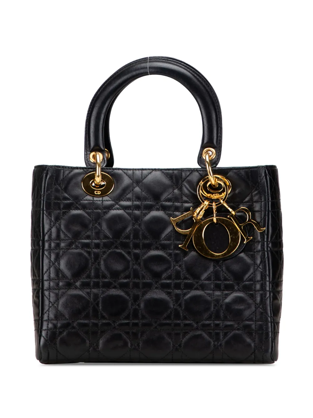Christian Dior Pre-Owned 2000-2025 Medium Lambskin Cannage Lady Dior satchel | Black | Image 1