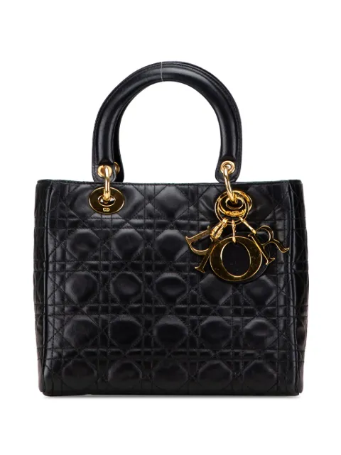Christian Dior Pre-Owned 2000-2025 Medium Lambskin Cannage Lady Dior satchel
