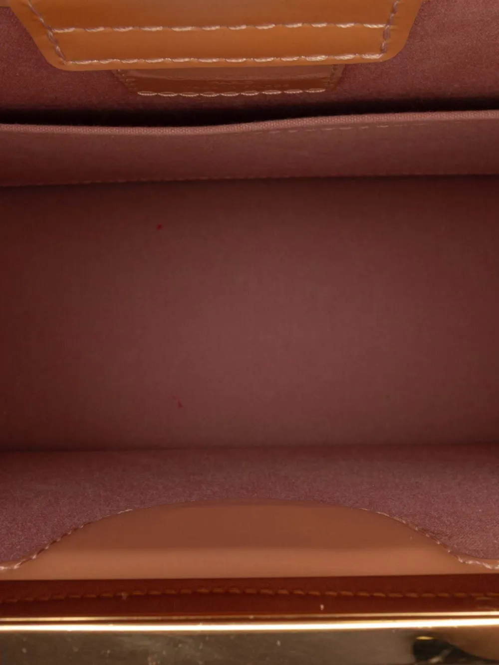 Pre-owned Louis Vuitton 2012 Monogram Vernis Deesse Pm Handbag In Brown