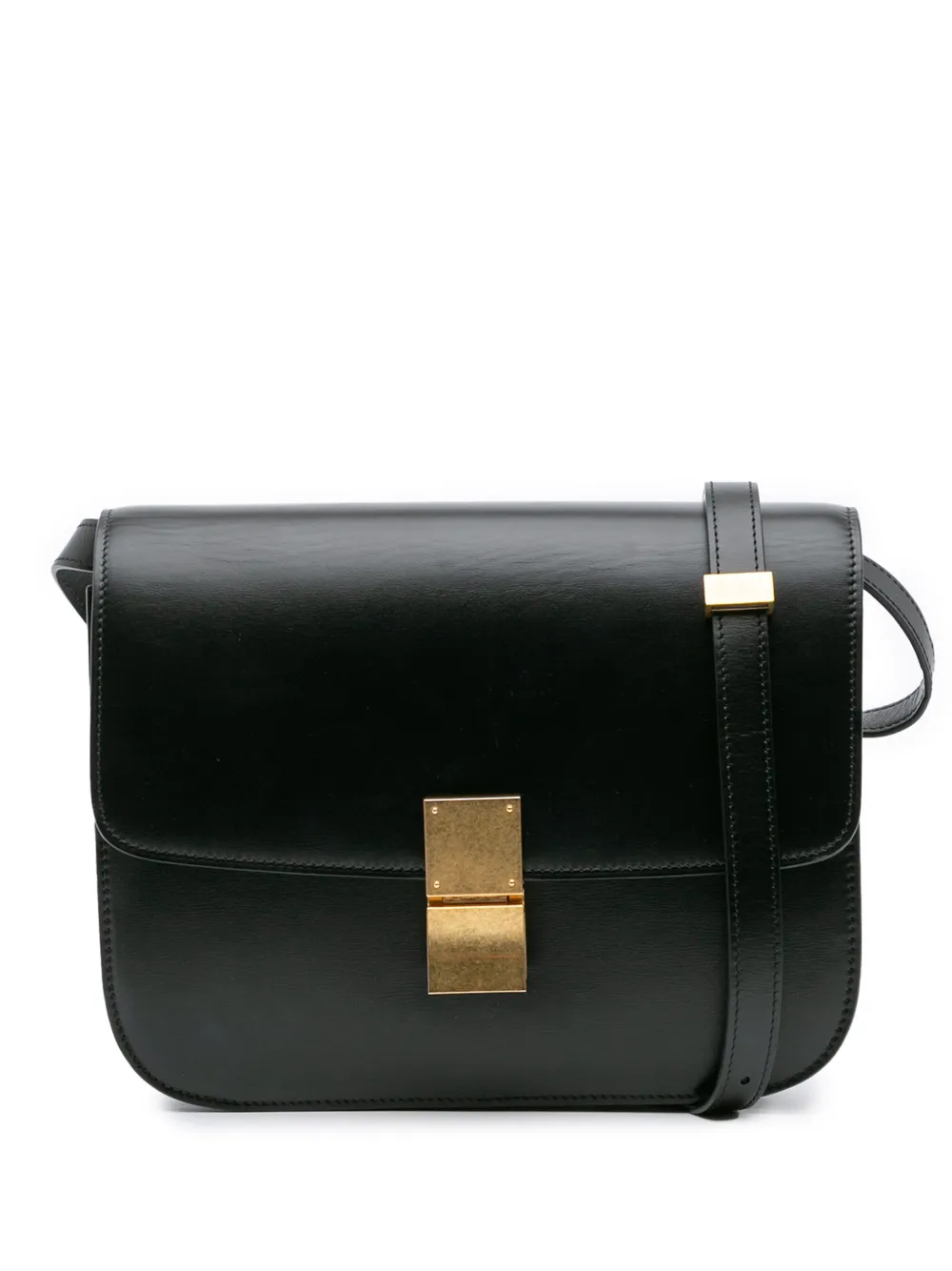 Celine Pre-Owned 2019 ミディアム カーフスキン クラシック ボックス ショルダーバッグ - ブラック Celine Pre-Owned 2019 ミディアム カーフスキン クラシック ボックス ショルダーバッグ - ブラック