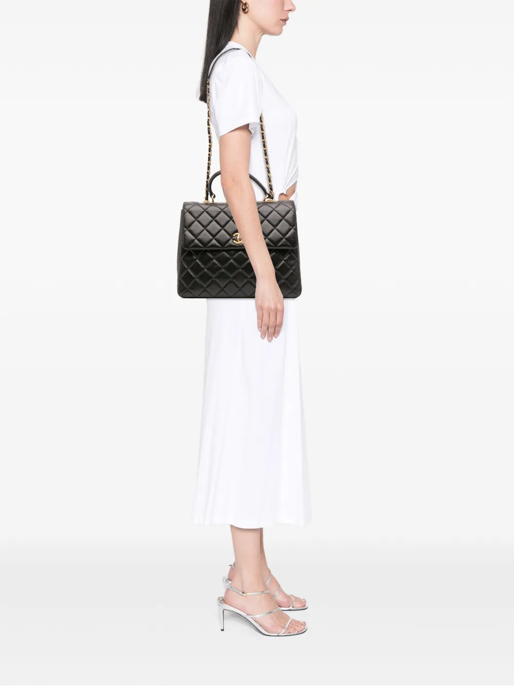 CHANEL Pre-Owned 2015-2016 Large Lambskin Trendy CC Top Handle Flap satchel | Pre-Owned | Image 2