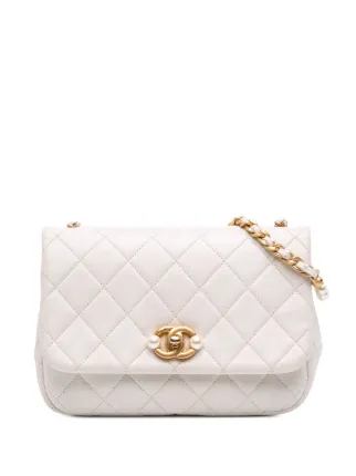 CHANEL Pre-Owned 2021-2025 ミニ グレーズカーフ パール サイド